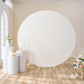 6ft Black Round Backdrop Cover for 5.9ft/6ft Circle Stand, Wrinkle Free Spandex Black Circle Backdrop Cover, Decor Birthday Party Wedding Grad Photo Round Circle Backdrop Cover Arch Background