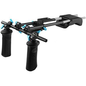 Foto4easy Shoulder Mount Support Rig System Camera Shoulder Stabilizer with Soft Rubber Shoulder Pad and Dual Grip for Follow Focus Matte Box DSLR Camera in Saudi Arabia