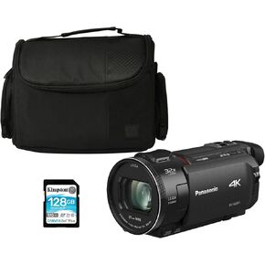 Panasonic HC-WXF1K 4K Ultra HD Cine Camcorder with 24x Zoom Bundle with 128 GB Memory Card, and Protective Camera Travel-Friendly Padded Carrying Case (Large) (3 Items) in Saudi Arabia