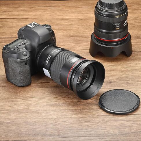 PATIKIL 82mm Lens Hood, Wide Angle Matte Surface Anti-Reflective Inside Hood with Cap and Cleaning Cloth for Camera Lens, Black in Saudi Arabia