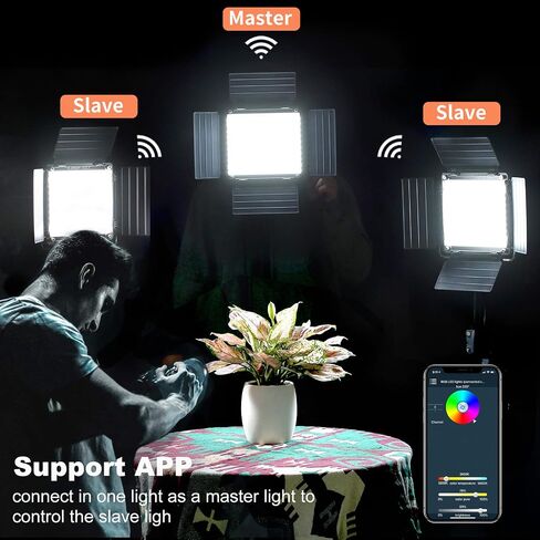 GVM RGB Led Video Light, 2PCS Video Lighting Kit with APP Control, 40W Photography Lighting Led Panel Light with 8 Kinds of The Scene Lights for Studio YouTube, 3200K-5600K, CRI 97+ in Kuwait