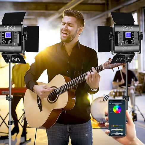 GVM RGB Led Video Light, 2PCS Video Lighting Kit with APP Control, 40W Photography Lighting Led Panel Light with 8 Kinds of The Scene Lights for Studio YouTube, 3200K-5600K, CRI 97+ in Kuwait