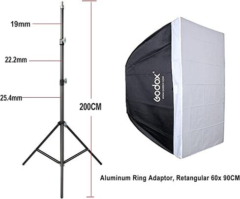 Godox SK400II 2Pcs 800Ws Studio Strobe Flash Monolight Light, Built-in 2.4G Wireless X System, GN65 5600K AC100-120V/60Hz for Studio Shooting, with XT-16 / Softbox / 2M Light Stand / 5-in-1 Reflectors in Saudi Arabia