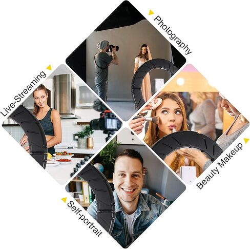 JJ JIANJIN Ring Light Kit:18"/45cm Outer 55W6700k Dimmable LED Light, Tripod Stand, Remote Controller,Box for Camera,Smartphone,YouTube,TikTok,Self-Portrait Shooting,CRI90,Black in Saudi Arabia