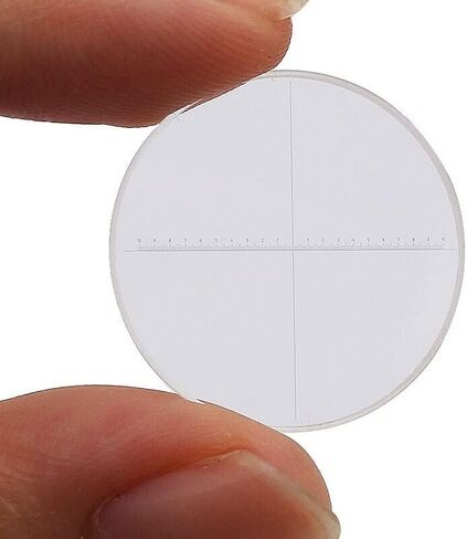 Microscope Accessories Kit DIV 0.1 Mm Eyepiece Micrometer for Stereo Microscope Reticle Vertical Line Diameter 24 Mm/26 Mm Microscope Slides (Color : Diameter 24 mm) in Kuwait