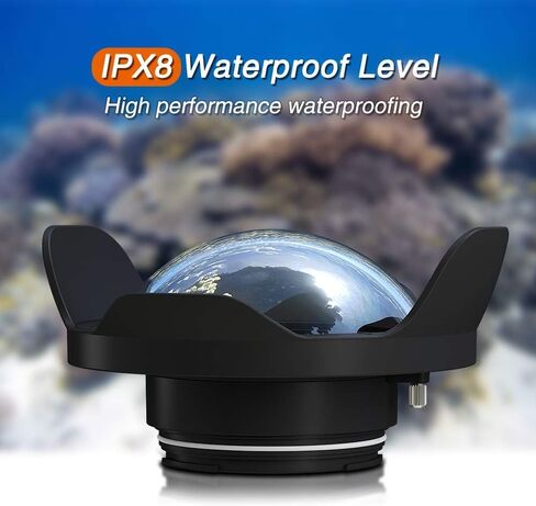 Seafrogs WA005-B Optical Acrylic 40M/132FT 6" inch Wide Angle Dome Port for Canon EOS 750D/760D 18-55mm Canon EOS 80D 18-135mm Waterproof Camera Case (D90mm L40mm) in Saudi Arabia