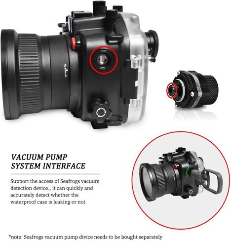 Seafrogs [40M/130FT] Underwater Camera Housing for Sony Alpha 7R IV A7R IV A7r4 (ILCE-7RM4A), Compatible with Sony 28-70mm f3.5-5.6(w/ Zoom gear),16-35mm F4, 24-70mm F4, 24mm F1.4 GM, Black in Saudi Arabia