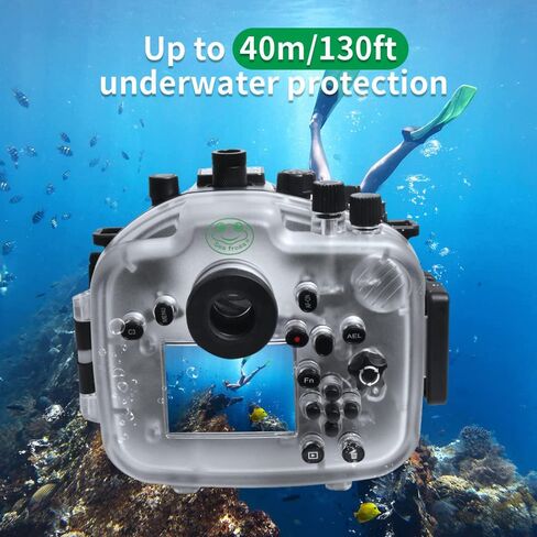 Seafrogs [40M/130FT] Underwater Camera Housing for Sony Alpha 7R IV A7R IV A7r4 (ILCE-7RM4A), Compatible with Sony 28-70mm f3.5-5.6(w/ Zoom gear),16-35mm F4, 24-70mm F4, 24mm F1.4 GM, Black in Saudi Arabia