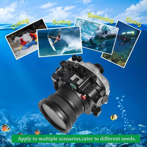 Seafrogs [40M/130FT] Underwater Camera Housing for Sony Alpha 7R IV A7R IV A7r4 (ILCE-7RM4A), Compatible with Sony 28-70mm f3.5-5.6(w/ Zoom gear),16-35mm F4, 24-70mm F4, 24mm F1.4 GM, Black in Saudi Arabia
