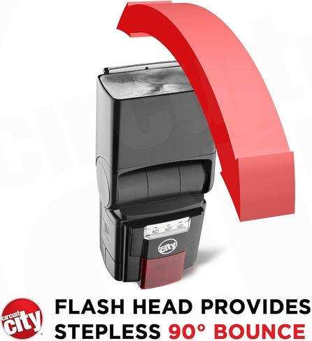 Circuit City CC-125 Automatic Universal Flash with Built-in LED Video Light for Canon DSLR Cameras Bundle with Circuit City Universal IR Wireless Remote Control and Accessories (4 Items) in Kuwait