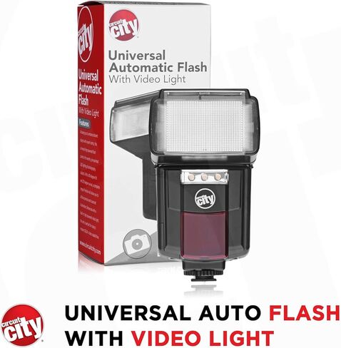Circuit City CC-125 Automatic Universal Flash with Built-in LED Video Light for Canon DSLR Cameras Bundle with Circuit City Universal IR Wireless Remote Control and Accessories (4 Items) in Kuwait