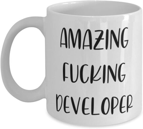 Developer Gifts For Coworkers, Amazing Fucking Developer, Surprise Developer 11oz 15oz Mug, Cup From Coworkers, Software developer birthday gift, Programmer birthday gift, Coding birthday gift, in Saudi Arabia