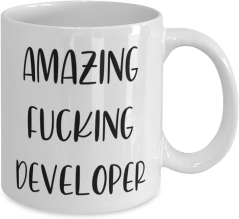 Developer Gifts For Coworkers, Amazing Fucking Developer, Surprise Developer 11oz 15oz Mug, Cup From Coworkers, Software developer birthday gift, Programmer birthday gift, Coding birthday gift, in Saudi Arabia