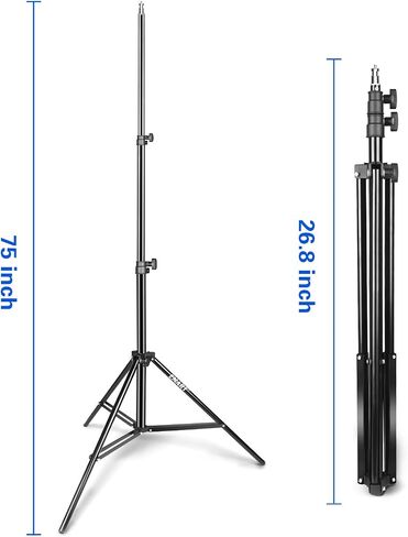 EMART 7Ft Light Stand for Photography, Speedlight, Softbox 2 Pack-Silver | Portable Photo Video Tripod Stand with Carry Case for Flash, Strobe Light, Camera, Photographic Portrait in Saudi Arabia