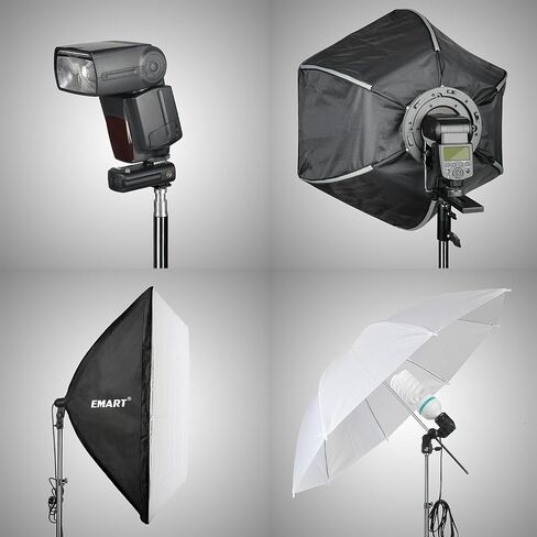 EMART 7Ft Light Stand for Photography, Speedlight, Softbox 2 Pack-Silver | Portable Photo Video Tripod Stand with Carry Case for Flash, Strobe Light, Camera, Photographic Portrait in Saudi Arabia