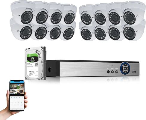 Evertech 16 Channel HD Security Surveillance System 4TB HDD 16 Varifocal Lens Dome Cameras in Kuwait