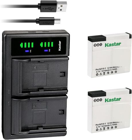 Kastar 1-Pack Battery and LTD2 USB Charger Compatible with Xiaomi YI AZ13-1, AZ13-2 Battery, Xiaomi Yi Action Camera, Yi 1 Action Camera, Xiaomi Xiaoyi 1080P 16.0MP CMOS Sports Action Camera Camcorder in Saudi Arabia