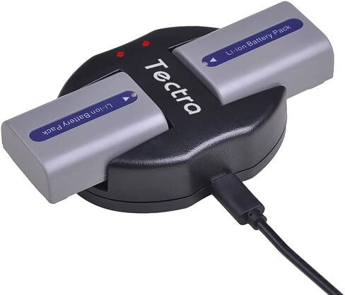 Tectra 2 قطعة بطارية NP-FP50 + شاحن USB مزدوج لسوني NP-FP30 NP-FP60 NP-FP70 DCR-DVD103 DCR-DVD105 DCR-DVD203 DCR-DVD205 DCR-DVD305 DCR-DVD92 DCR-HC20 DCR-HC21 DCR-HC26 HandyCams in Kuwait