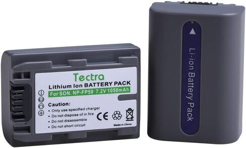 Tectra 2 قطعة بطارية NP-FP50 + شاحن USB مزدوج لسوني NP-FP30 NP-FP60 NP-FP70 DCR-DVD103 DCR-DVD105 DCR-DVD203 DCR-DVD205 DCR-DVD305 DCR-DVD92 DCR-HC20 DCR-HC21 DCR-HC26 HandyCams in Kuwait