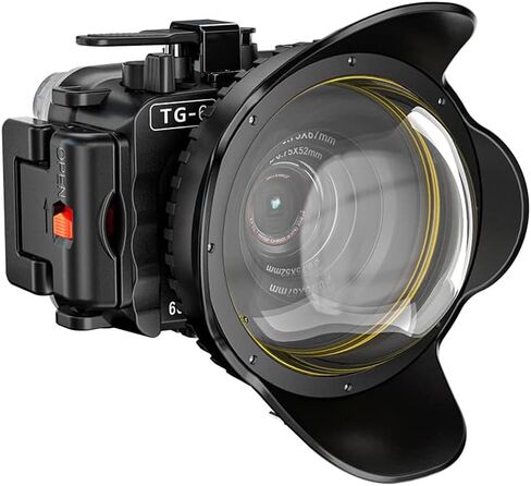 Seafrogs Waterproof case for Olympus TG6, with Dome Port and Full Color Red Filter Kit, Underwater Camera Housing Case/ 60m/195ft, Apply to take Half Above Water Half Underwater Video (Black) in Saudi Arabia