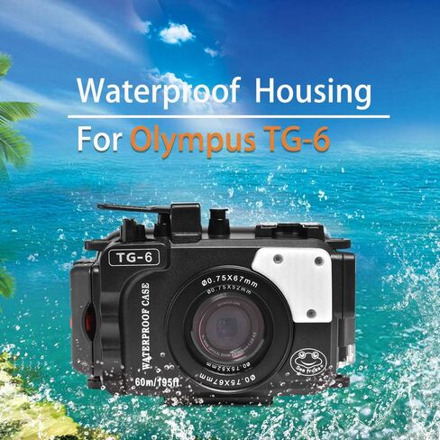 Seafrogs Waterproof case for Olympus TG6, with Dome Port and Full Color Red Filter Kit, Underwater Camera Housing Case/ 60m/195ft, Apply to take Half Above Water Half Underwater Video (Black) in Saudi Arabia
