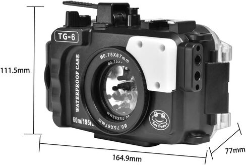 Seafrogs Waterproof case for Olympus TG6, with Dome Port and Full Color Red Filter Kit, Underwater Camera Housing Case/ 60m/195ft, Apply to take Half Above Water Half Underwater Video (Black) in Saudi Arabia