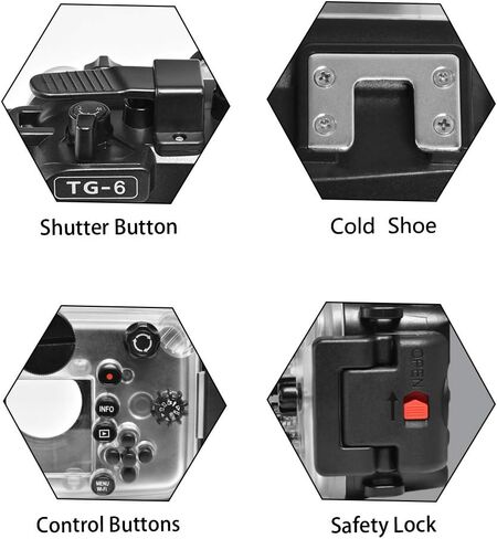 Seafrogs Waterproof case for Olympus TG6, with Dome Port and Full Color Red Filter Kit, Underwater Camera Housing Case/ 60m/195ft, Apply to take Half Above Water Half Underwater Video (Black) in Saudi Arabia