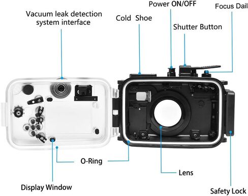 Seafrogs Waterproof case for Olympus TG6, with Dome Port and Full Color Red Filter Kit, Underwater Camera Housing Case/ 60m/195ft, Apply to take Half Above Water Half Underwater Video (Black) in Saudi Arabia