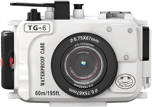 Seafrogs Waterproof case for Olympus TG6, with Dome Port and Full Color Red Filter Kit, Underwater Camera Housing Case/ 60m/195ft, Apply to take Half Above Water Half Underwater Video (Black) in Kuwait