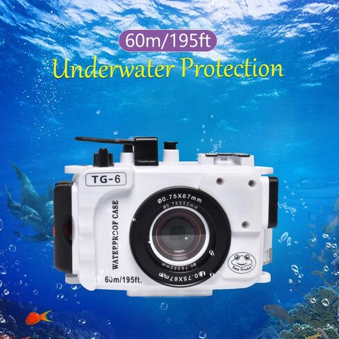 Seafrogs Waterproof case for Olympus TG6, with Dome Port and Full Color Red Filter Kit, Underwater Camera Housing Case/ 60m/195ft, Apply to take Half Above Water Half Underwater Video (Black) in Kuwait