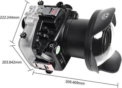SeaFrogs Waterproof Housing Waterproof Case w/Vacuum Pump VPS-100 & 6 inch Wide Angle Dome Port Kit for Nikon Z7, Compatible with Nikon Z6 in Kuwait