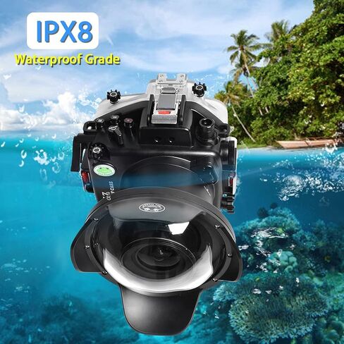 SeaFrogs Waterproof Housing Waterproof Case w/Vacuum Pump VPS-100 & 6 inch Wide Angle Dome Port Kit for Nikon Z7, Compatible with Nikon Z6 in Kuwait