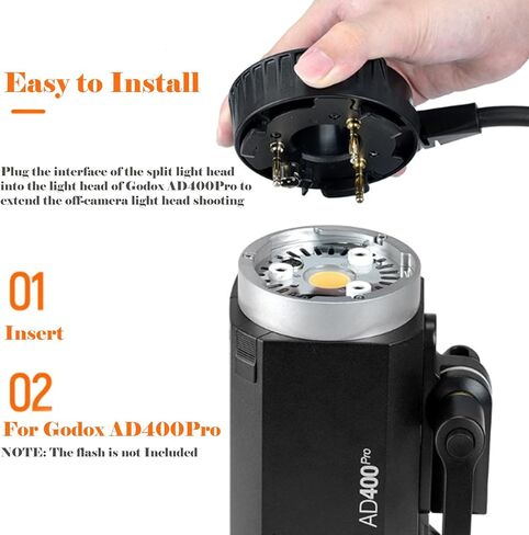 Godox H400P for Godox AD400Pro Flash Head Bowens Mount Off-Flash Handheld Extension Extend Power Cable for Godox AD400Pro Outdoor Flash Strobe, with Handheld Grip and Extra Light Head, Easy to Install in Saudi Arabia
