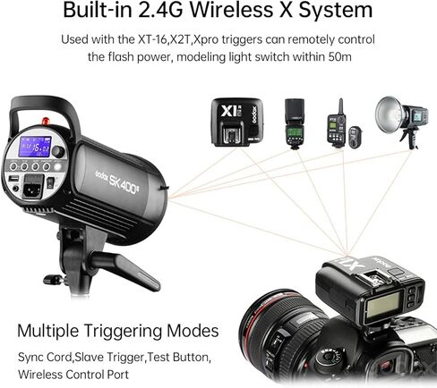 Godox 2-Pack SK400II 800Ws Photo Studio Strobe Flash Kit,GN65 5600K Monolight Light Bowens Mount Kit for Video Shooting,Product Portrait Photography with Light Stands,Reflectors,BD-04 Barnd Door Kits in Saudi Arabia