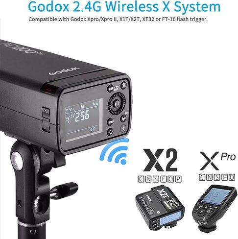 Godox AD200 Pro AD200Pro Pocket Flash, 200Ws 2.4G TTL Speedlite Outdoor Flash Strobe, 1/8000s HSS Monolight with 2900mAh Lithium Battery and Bare Bulb Flash Head Cover 500 Flashes Recycle in 0.01-1.8s in Saudi Arabia