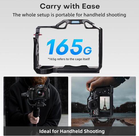 SIRUI Full Cage for Panasonic LUMIX S5II/S5IIX, Arca-Swiss Compatible, with 1/4"-20 Threaded Holes, ARRI 3/8"-16 Locating Holes, Cold Shoe and NATO Rail in Kuwait