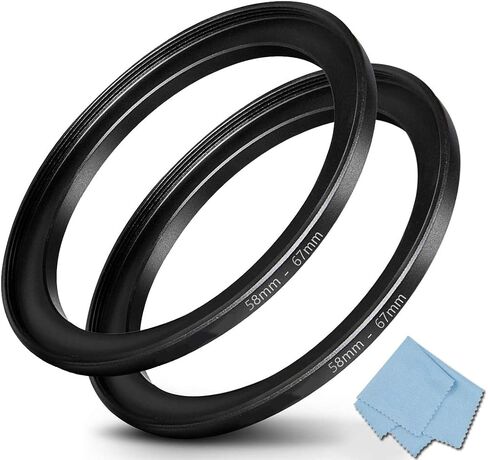 58mm-67mm Step Up Ring 58mm Lens to 67mm Filter (2 Pack), WH1916 Camera Lens Filter Adapter Ring Lens Converter Accessories in Saudi Arabia