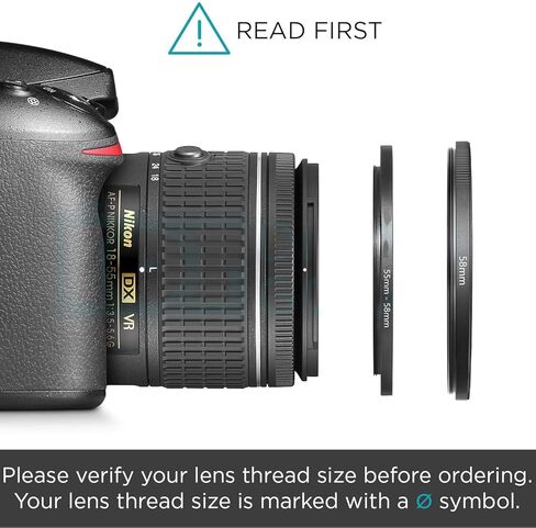 58mm-67mm Step Up Ring 58mm Lens to 67mm Filter (2 Pack), WH1916 Camera Lens Filter Adapter Ring Lens Converter Accessories in Saudi Arabia