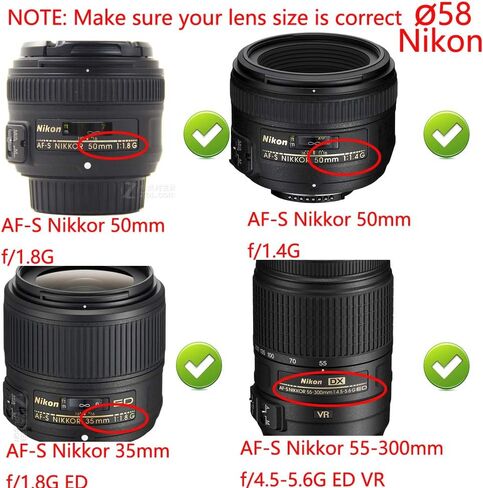58mm-67mm Step Up Ring 58mm Lens to 67mm Filter (2 Pack), WH1916 Camera Lens Filter Adapter Ring Lens Converter Accessories in Saudi Arabia