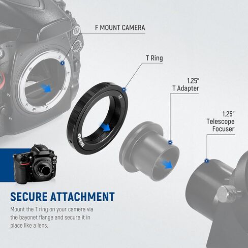 NEEWER T Ring with M42 Threads Compatible with Nikon F Mount Cameras & Telescopes, Lens Adapter Ring for D850 D750 D500 D780 D7500 D5600 D3500 D5 etc, LA-01 in Saudi Arabia
