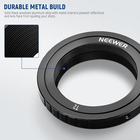 NEEWER T Ring with M42 Threads Compatible with Nikon F Mount Cameras & Telescopes, Lens Adapter Ring for D850 D750 D500 D780 D7500 D5600 D3500 D5 etc, LA-01 in Saudi Arabia