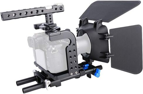 قفص كاميرا ANNSM CG200 GH5/GH4 مع قاعدة دعم قضيب السكك الحديدية 15 مم وصندوق غير لامع in Kuwait