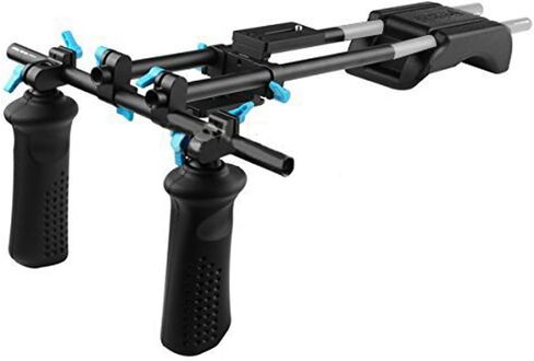 Foto4easy Shoulder Mount Support Rig System Camera Shoulder Stabilizer with Soft Rubber Shoulder Pad and Dual Grip for Follow Focus Matte Box DSLR Camera in Saudi Arabia