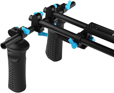 Foto4easy Shoulder Mount Support Rig System Camera Shoulder Stabilizer with Soft Rubber Shoulder Pad and Dual Grip for Follow Focus Matte Box DSLR Camera in Saudi Arabia
