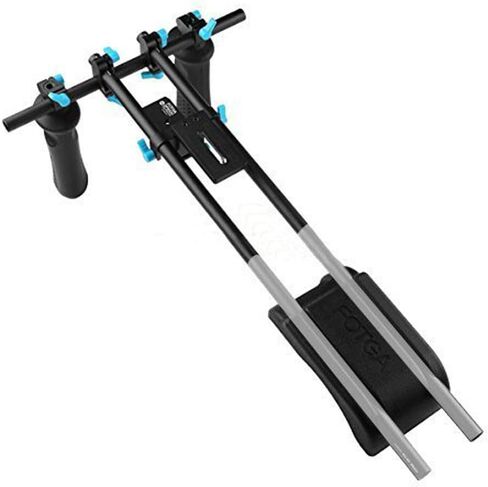 Foto4easy Shoulder Mount Support Rig System Camera Shoulder Stabilizer with Soft Rubber Shoulder Pad and Dual Grip for Follow Focus Matte Box DSLR Camera in Saudi Arabia