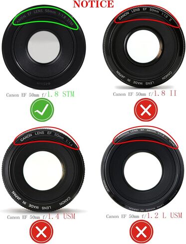 50mm Lens Hood for Canon EF 50mm f/1.8 (Not for 1.4) STM,ES-68 Lens Hood,HUIPUXIANG Compatible with 49mm Filters and 49mm Lens Cap in Saudi Arabia