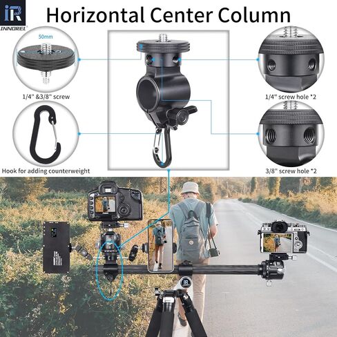 Carbon Fiber Camera Horizontal Tripod-INNOREL HT284C with 360-Degree Rotatable Center Column and 40mm Low Gravity Center Ball Head for DSLR, Video, Camcorder, Travel, Cooking, Work, Versatile Shooting in Saudi Arabia