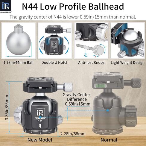 Carbon Fiber Camera Horizontal Tripod-INNOREL HT284C with 360-Degree Rotatable Center Column and 40mm Low Gravity Center Ball Head for DSLR, Video, Camcorder, Travel, Cooking, Work, Versatile Shooting in Saudi Arabia