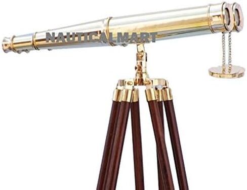 Floor Standing Admiral's Solid Brass Binoculars 62" by Nauticalmart Fully Functional Telescope Binocular Nautical Vintage Collectibles Maritime Gifts in Kuwait