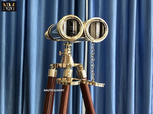 Floor Standing Admiral's Solid Brass Binoculars 62" by Nauticalmart Fully Functional Telescope Binocular Nautical Vintage Collectibles Maritime Gifts in Kuwait